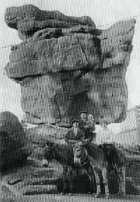 John H.W. Reimer, holding Naomi, below l–r his wife Anna and sister Margaret. Pike’s Peak, 1920