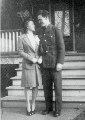 Elizabeth and Bruno on their wedding day Dec 31, 1943, Hamilton, Ontario